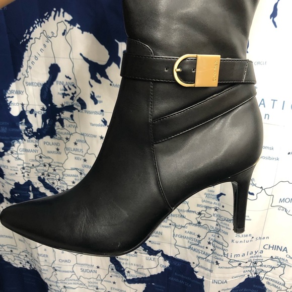 USED ONCE Calvin Klein Jemamine BlackBoots Size8.5 - Picture 9 of 11